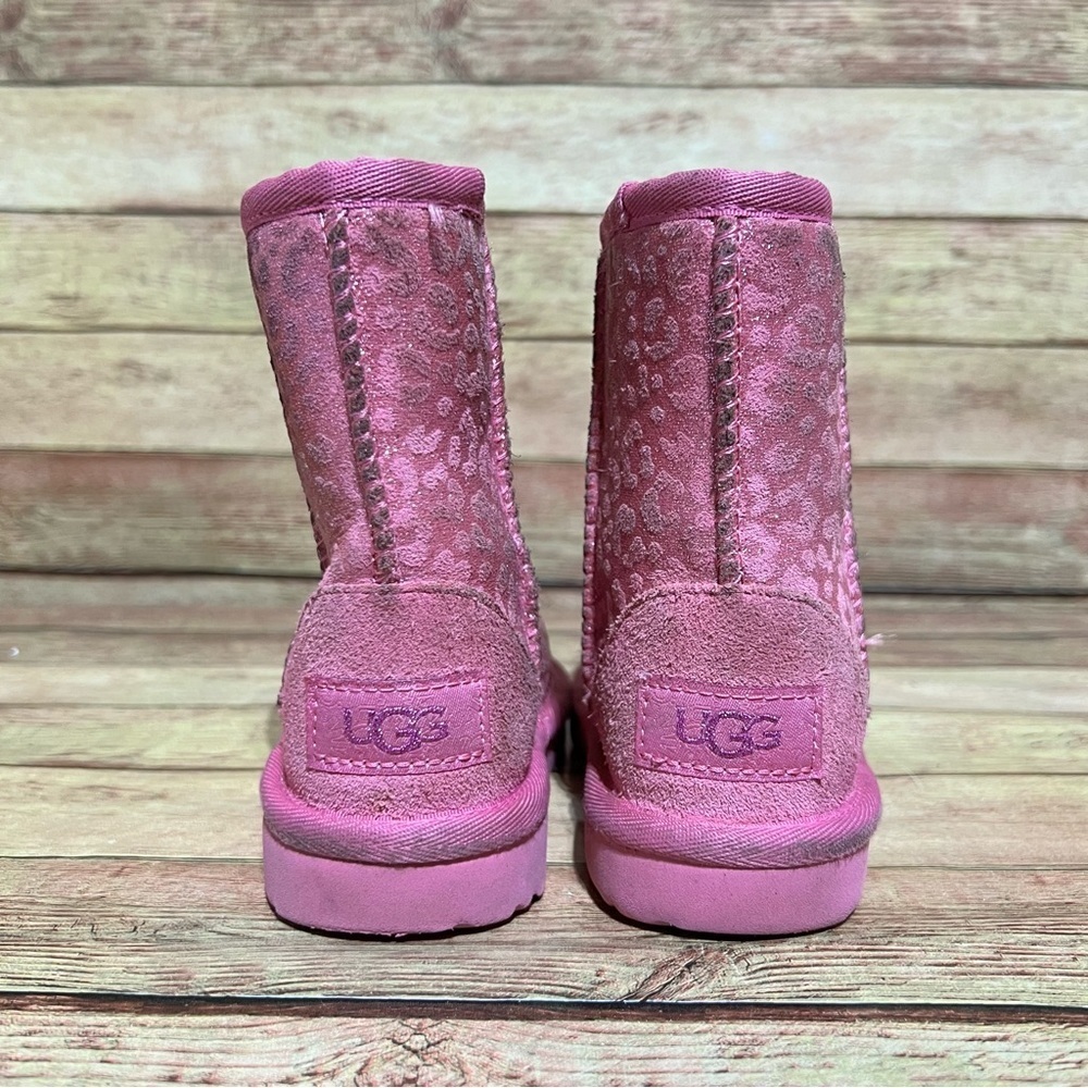 Ugg Short Classic Pink Leopard Boots - Picture 7 of 8